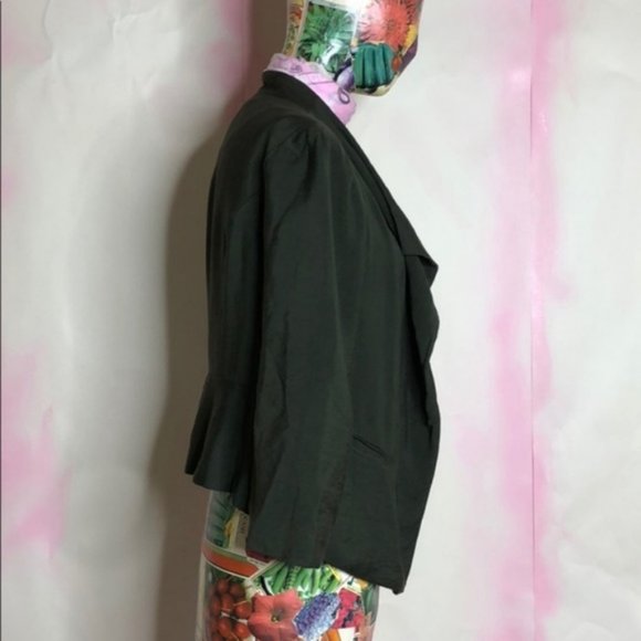 Ella Moss Draped Olive Green Cargo Blazer Floral L - Picture 3 of 7